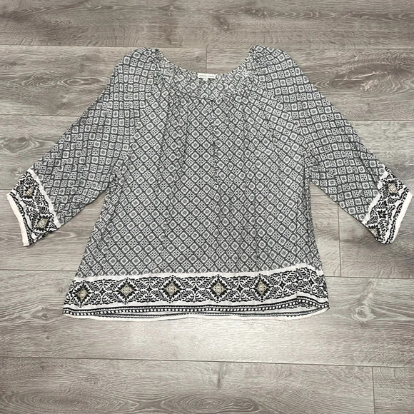 Adrienne Vittadini 3/4 Sleeve Boho Blouse 2X - Picture 4 of 13